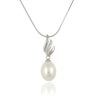 Сребърно Колие с покритие от родий с Естествени култивирани перли цвят бял на бижутерия Blessa цена 49.00лв