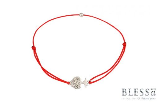 Сребърна гривна „TREE OF LIFE“ с червен цвят на конеца на бижутерия Blessa цена 20.00лв