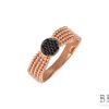 Сребърен пръстен “AMBER“ с покритие от розово злато на бижутерия Blessa цена 30.00лв черен цвят