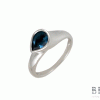Сребърен пръстен “Естествен Лондон топаз“ с покритие от бяло злато с камън Лондон топаз на бижутерия Blessa цена 125.00лв