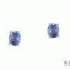 Сребърни обеци "ЕСТЕСТВЕН танзанит“ с покритие от бяло злато с камъни Естествен танзанит на бижутерия Blessa цена 69.00лв