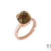 Сребърен пръстен “SMOKY“ с покритие от розово злато с камън циркони на бижутерия Blessa цена 45.00лв