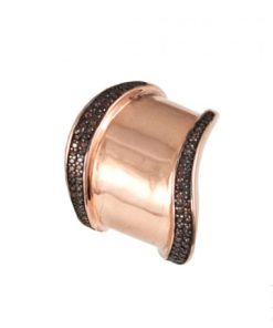 Сребърен пръстен “MARCONA“ с покритие от розово злато на бижутерия Blessa цена 69.00лв кафяв