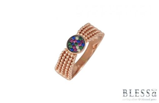 Сребърен пръстен “AMBER“ с покритие от розово злато на бижутерия Blessa цена 30.00лв микс от цветове