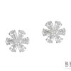 Сребърни обеци "FLOWER" с родиево покритие във форма на цвете на бижутерия Blessa цена 35.00лв