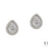 Сребърни обеци "SELESTE" с родиево покритие с камъни от седеф на бижутерия Blessa цена 39.00лв