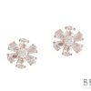 Сребърни обеци "FLOWERS“ с покритие от розово злато във форма на цветя на бижутерия Blessa цена 35.00лв