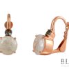 Сребърни обеци "CAPRI“ с покритие от розово злато с камъни кварц и Турмалин на бижутерия Blessa цена 65.00лв