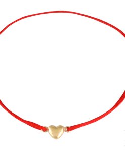 Златна гривна „LOVE” с червен цвят на конеца на бижутерия Blessa цена 48.00лв