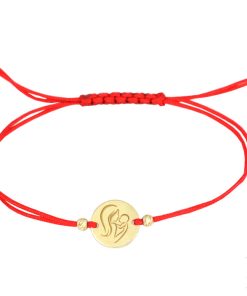 Златна гривна „PURE LOVE” с червен цвят на конеца на бижутерия Blessa цена 85.00лв