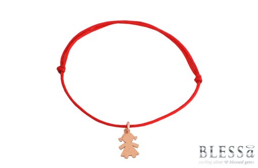 Сребърна гривна „Little girl“ с червен цвят на конеца на бижутерия Blessa цена 20.00лв