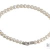 Сребърно колие "IRINI" с покритие от родий с Естествени култивирани перли и Циркони на бижутерия Blessa цена 89.00лв