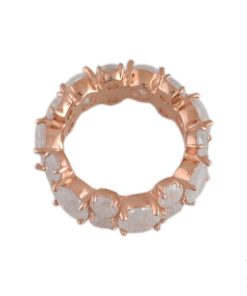 Сребърен пръстен “CHAMPAGNE“ с покритие от розово злато с камъни кварц на бижутерия Blessa цена 79.00лв