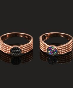 Сребърен пръстен “AMBER“ с покритие от розово злато на бижутерия Blessa цена 30.00лв