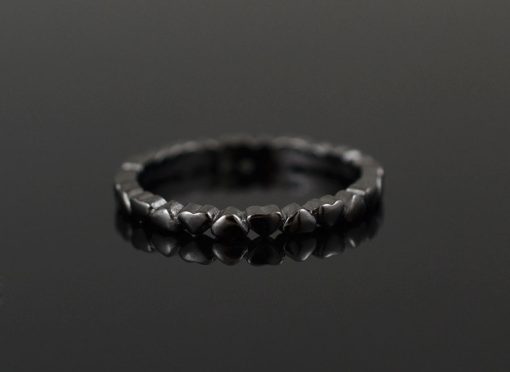Сребърен пръстен "CODE LOVE" с покритие от черен родий на бижутерия Blessa цена 39.00лв