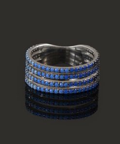 Сребърен пръстен Shades of Blue с радиево покритетие и кристали от бижутерия Blessa на цена 39.00лв