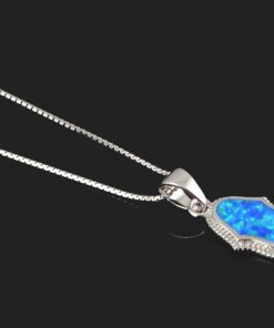 Сребърно колие Opal Hamsa с радиево покритие от бижутерия Blessa на цена 39.00лв