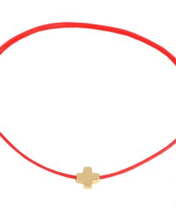 Златна гривна „BLESSING” с червен цвят на конеца на бижутерия Blessa цена 65.00лв