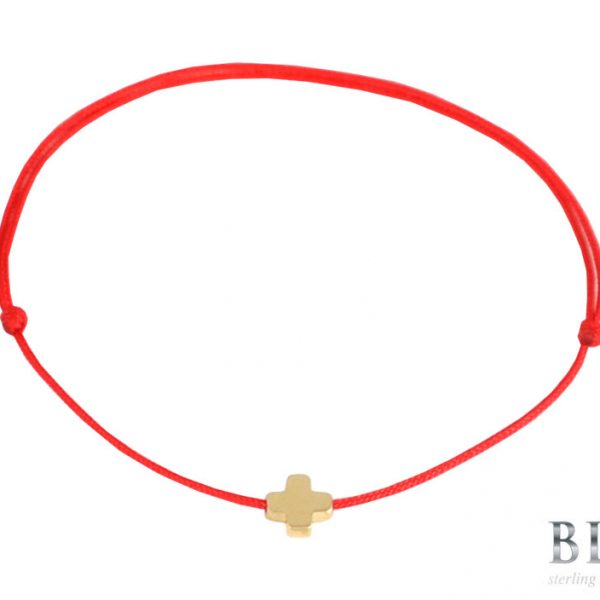 Златна гривна „BLESSING” с червен цвят на конеца на бижутерия Blessa цена 65.00лв