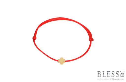 Златна гривна „BLESSING baby” с червен цвят на конеца на бижутерия Blessa цена 45.00лв
