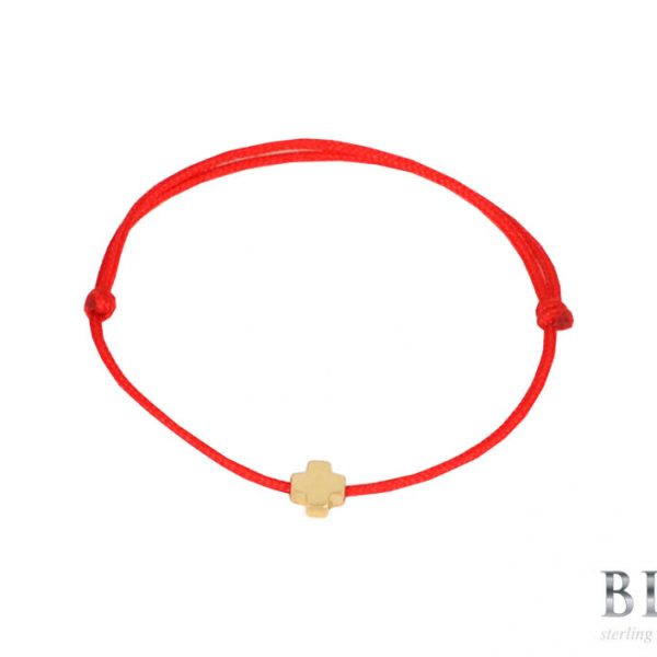 Златна гривна „BLESSING baby” с червен цвят на конеца на бижутерия Blessa цена 45.00лв
