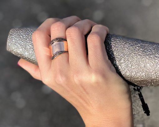 Сребърен пръстен “MARCONA“ с покритие от розово злато на бижутерия Blessa цена 69.00лв кафяв