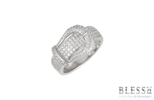 Сребърен пръстен “BELT“ с покритие от родий на бижутерия Blessa цена 69.00лв