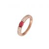 Сребърен пръстен "DANNA" с камък от кварц с покритие от розово злато на бижутерия Blessa цена 39.00лв