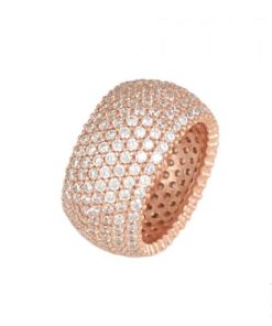 Сребърен пръстен “DI ROSE“ с покритие от розово злато на бижутерия Blessa цена 75.00лв