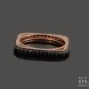 Сребърен пръстен “NOIR SQUARE“ с покритие от розово злато с кристали на бижутерия Blessa цена 35.00лв