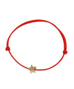 Златна гривна "A STAR IS BORN" с червен цвят на конеца на бижутерия Blessa цена 55.00лв