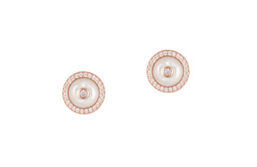 Сребърни обеци "Cleef“ с покритие от розово злато на бижутерия Blessa цена 49.00лв