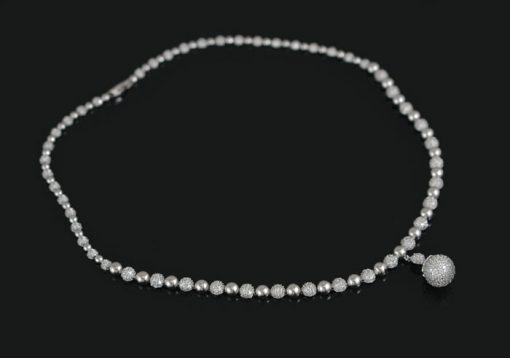Сребърно колие "DALIA silver" с покритие от родий на бижутерия Blessa цена 125.00лв