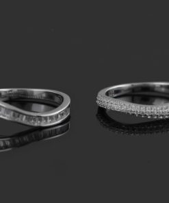 Сребърен пръстен “DUO SHINE“ с покритие от родий на бижутерия Blessa цена 59.00лв