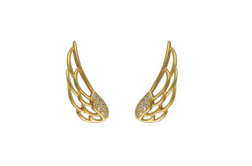 Сребърни обеци "ANGEL’s wing“ с покритие от злато на бижутерия Blessa цена 39.00лв