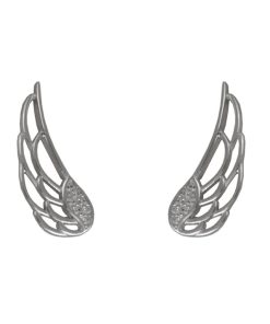 Сребърни обеци "ANGEL's wing" с покритие от родий на бижутерия Blessa цена 39.00лв