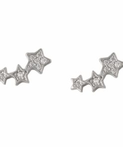 сребърни обеци звезди с циркони от бижутерия Блеса на цена 29.00лв
