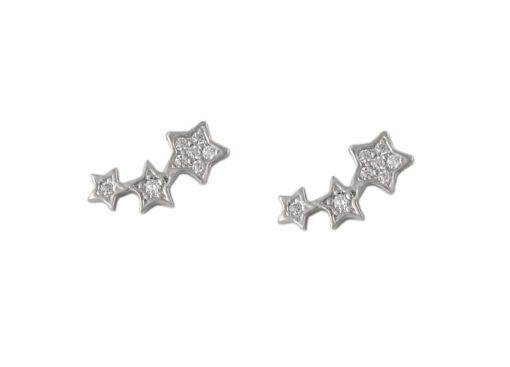 сребърни обеци звезди с циркони от бижутерия Блеса на цена 29.00лв