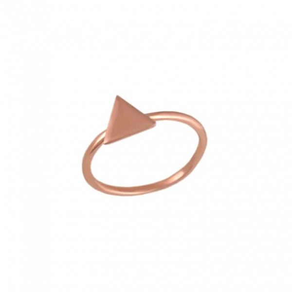 сребърен пръстен триъгълник розово злато от бижутерия Blessa на цена 35.00лв.