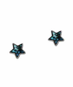 сребърни обеци звезди сини кристали от бижутерия Blessa на цена 35 лв