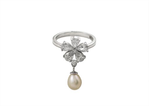 сребърен пръстен е с.естествена перла вечерни елегантни бижута от бижутерия blessa на цена 79 лв