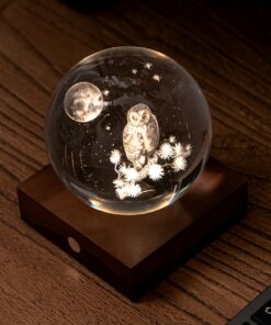Нощна лампа Crystal Light Owl Moon 6