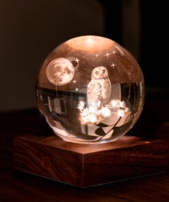 Нощна лампа Crystal Light Owl Moon 7