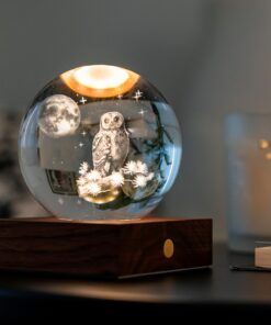 Нощна лампа Crystal Light Owl Moon 8