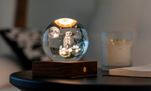 Нощна лампа Crystal Light Owl Moon 4