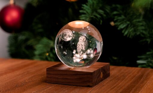 Нощна лампа Crystal Light Owl Moon 1