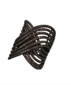 сребърен пръстен в черно с циркони от бижутерия blessa на цена 125 лв