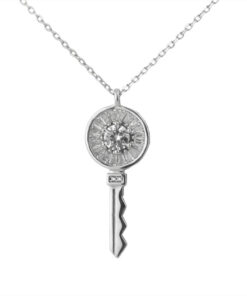 сребърно колие с циркони ключ от бижутерия blessa на цена 59 лв