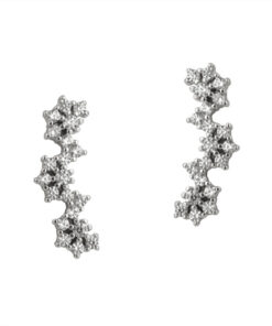 пълзящи сребарни обеци фиба с циркони от бижутерия blessa на цена 59 лв