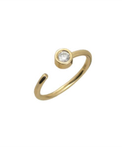 Златен пръстен с мойсанит от бижутерия blessa на цена 525 лв